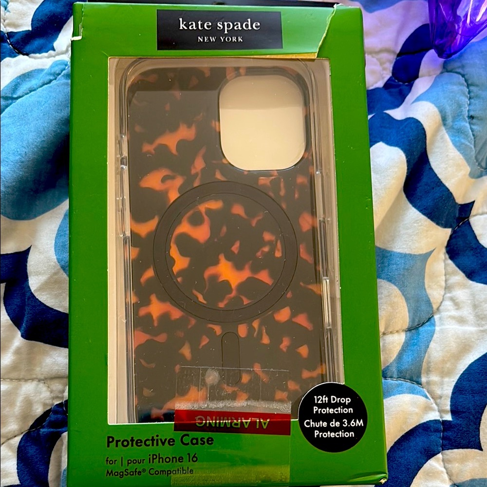 Kate Spade Tortoise Shell Phone Case for iPhone 16 with MagSafe Ring